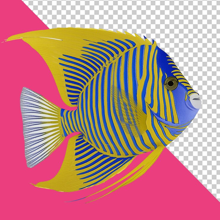 PSD image 3d d'un beau poisson sur une illustration png