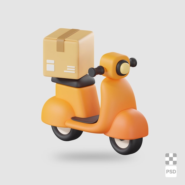 Image 3D du scooter de livraison