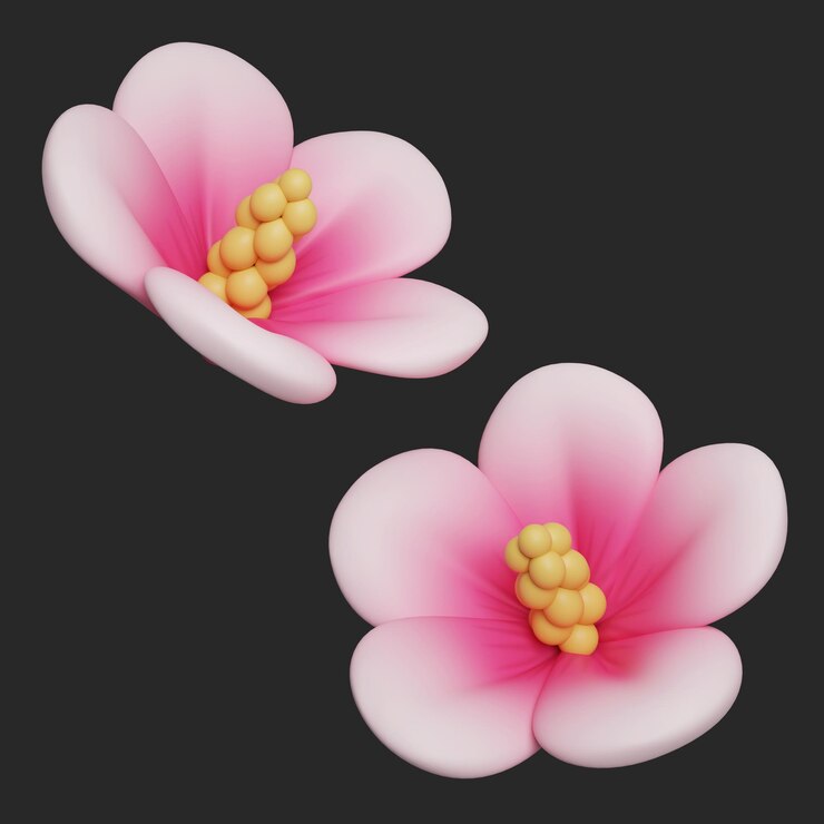 PSD image 3d de l'icône de la rose de sharon