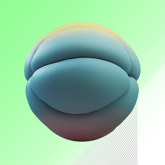 PSD une image d'une balle avec un fond bleu et vert