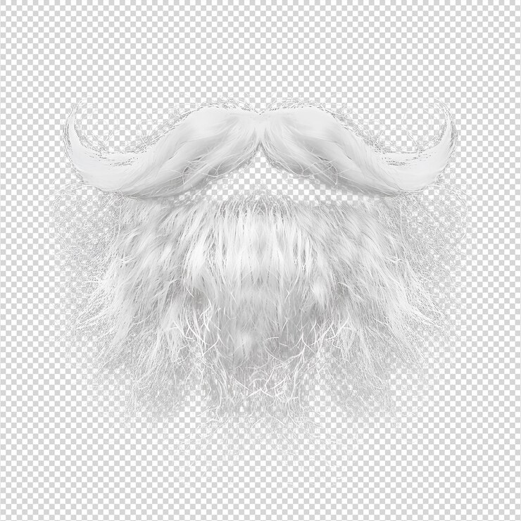 une image d'une barbe et d'une moustache sur un fond gris