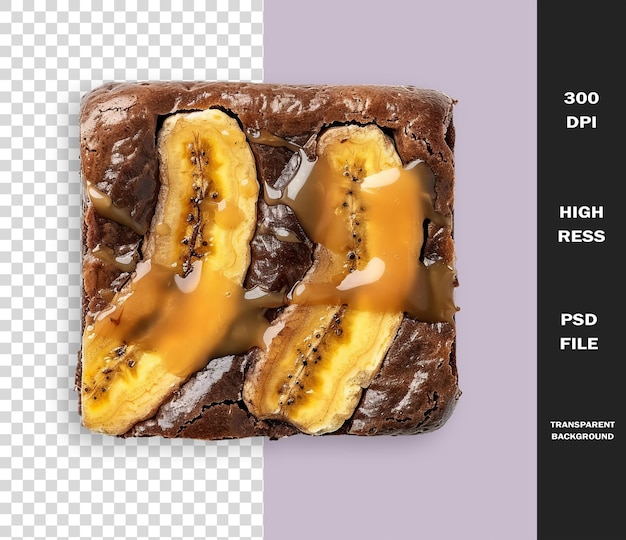 PSD une image d'un biscuit avec une image de banane dessus