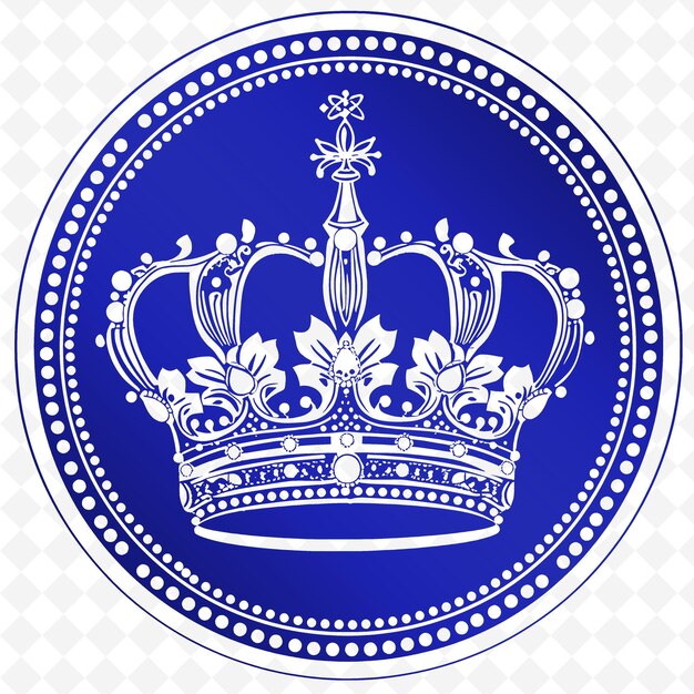 PSD une image bleue et blanche d'une couronne avec une couronne dessus