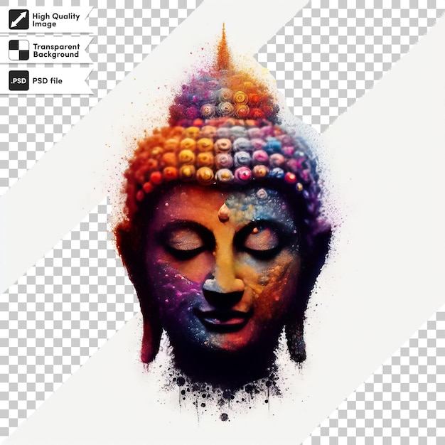 PSD une image d'un bouddha avec un motif coloré dessus