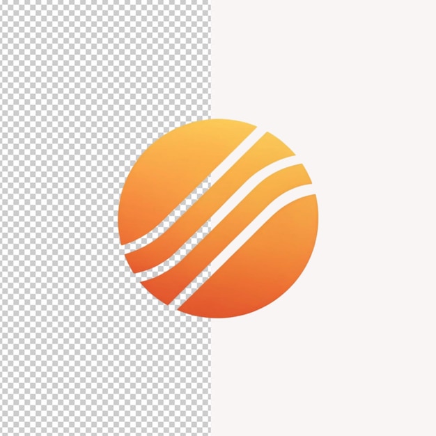 PSD une image d'un cercle orange avec une ligne blanche dessus