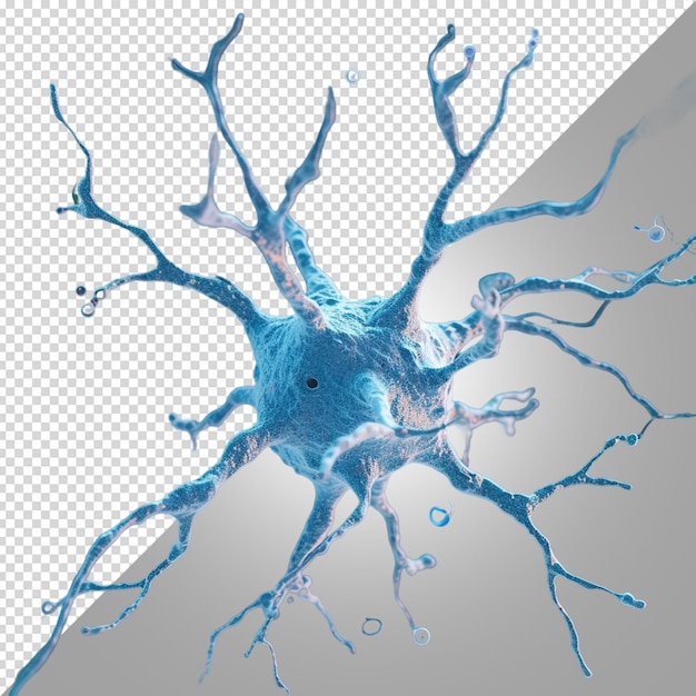 PSD une image d'un cerveau avec un liquide bleu et le mot cerveau