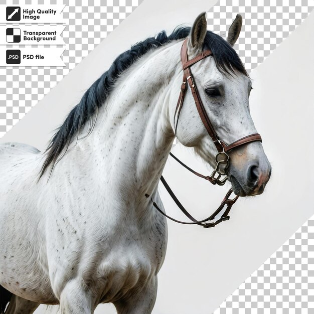 Une Image D'un Cheval Avec Une Crinière Noire Et Une Bride