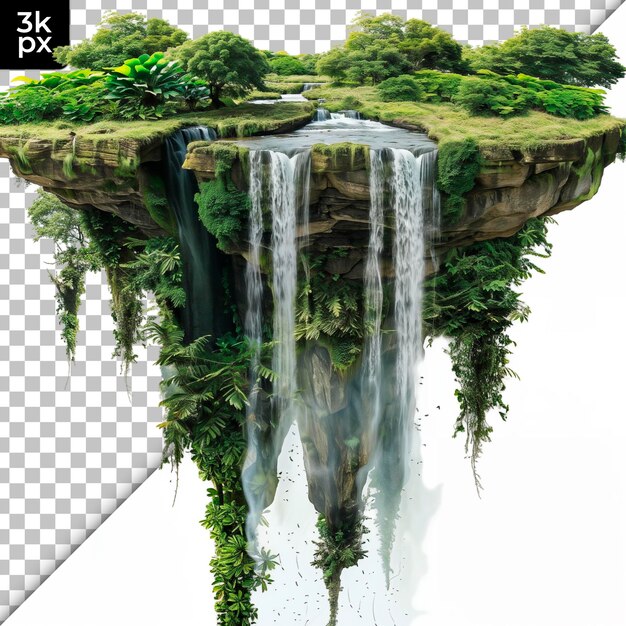 PSD une image d'une chute d'eau et l'image d'une cascade