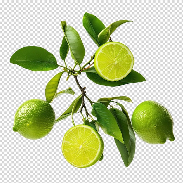 PSD une image de citrons et de citrons verts sur un fond transparent