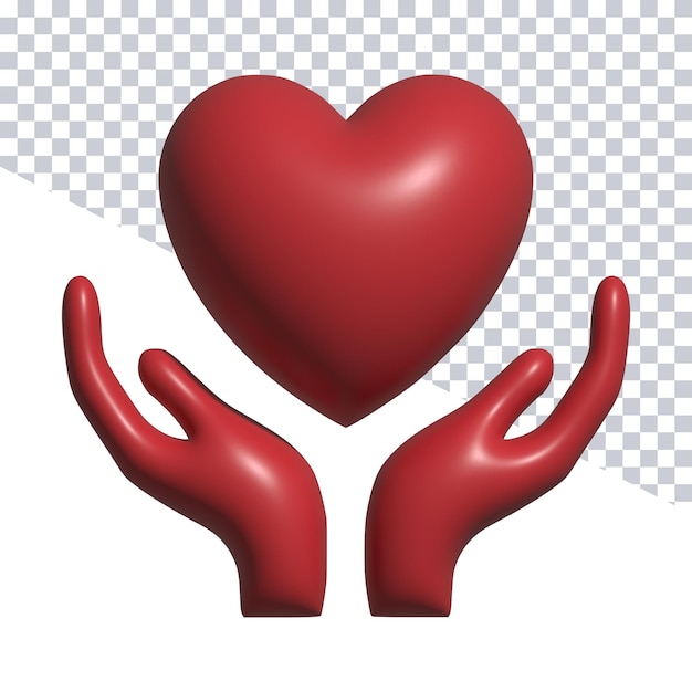 PSD une image d'un coeur avec les mains qui le tiennent.