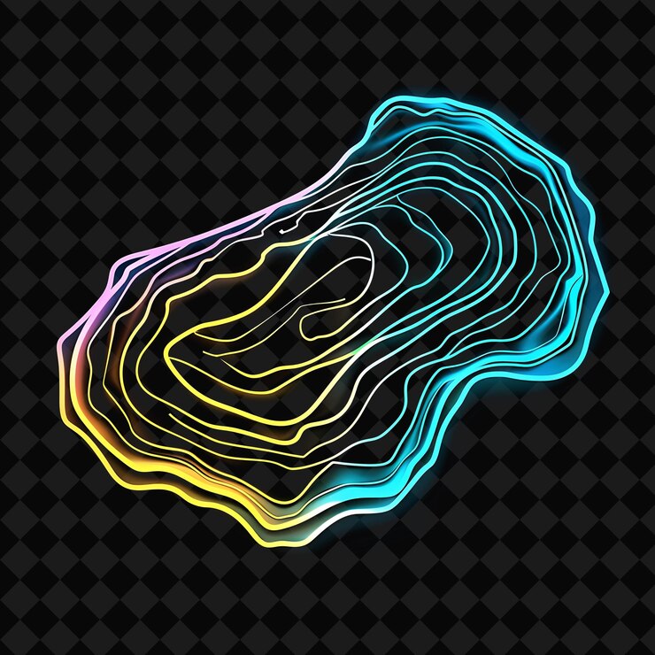 PSD une image colorée du visage d'une personne avec des lignes bleues et jaunes