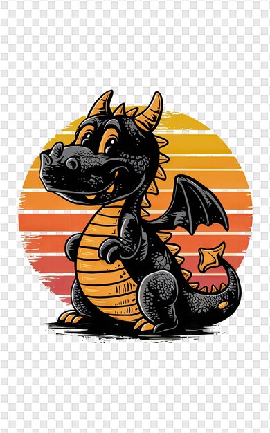 PSD une image de dessin animé d'un dragon avec une étoile sur sa tête