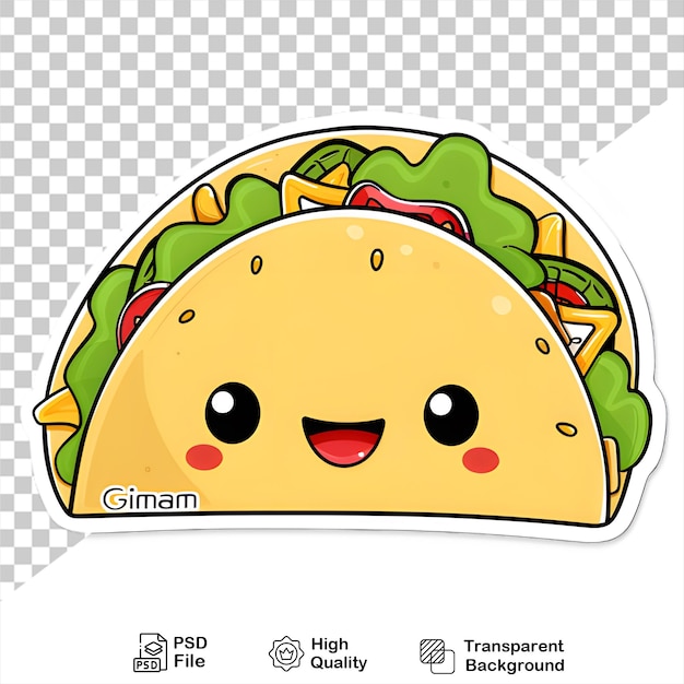 PSD une image de dessin animé d'un taco avec un visage et une image d'un visage