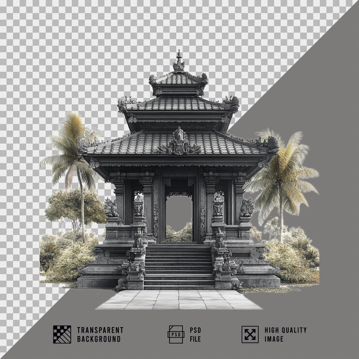 PSD image du temple avec un fond transparent