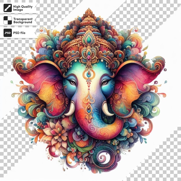 Une Image D'un éléphant Avec Un Motif Coloré Dessus