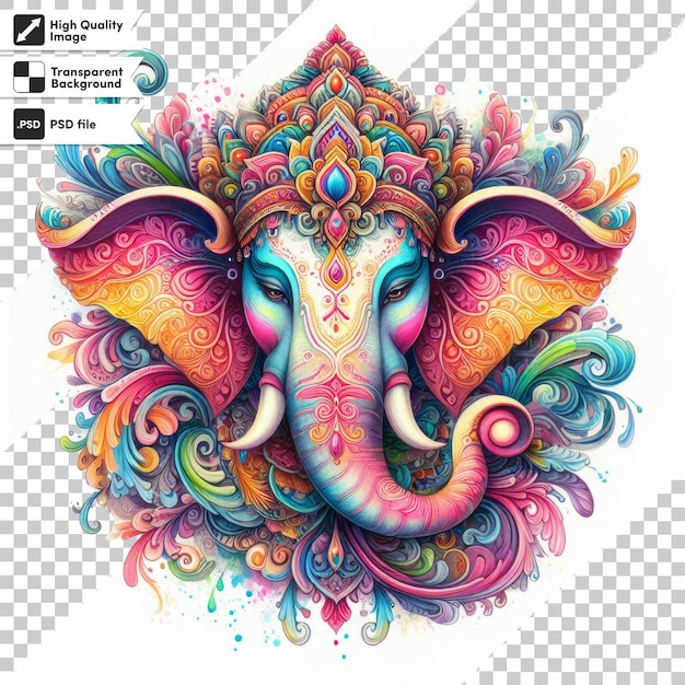 Une Image D'un éléphant Avec Un Motif Coloré Dessus