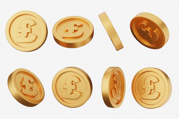 PSD l'image est un ensemble de six pièces d'or avec le mot livre sur elles