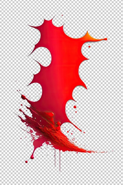 PSD image d'une explosion de peinture rouge