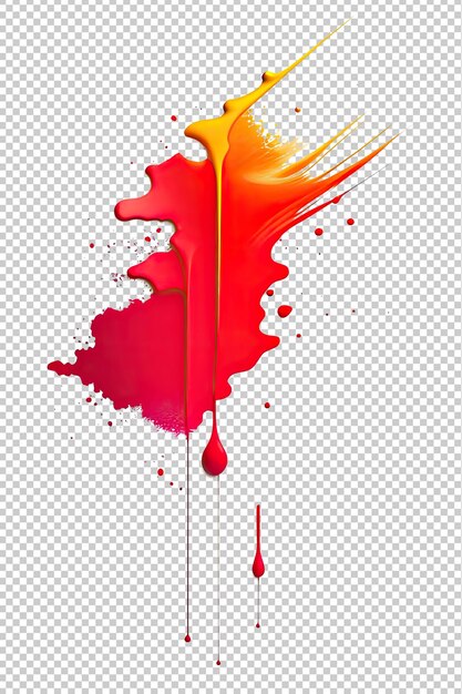 PSD image d'une explosion de peinture rouge