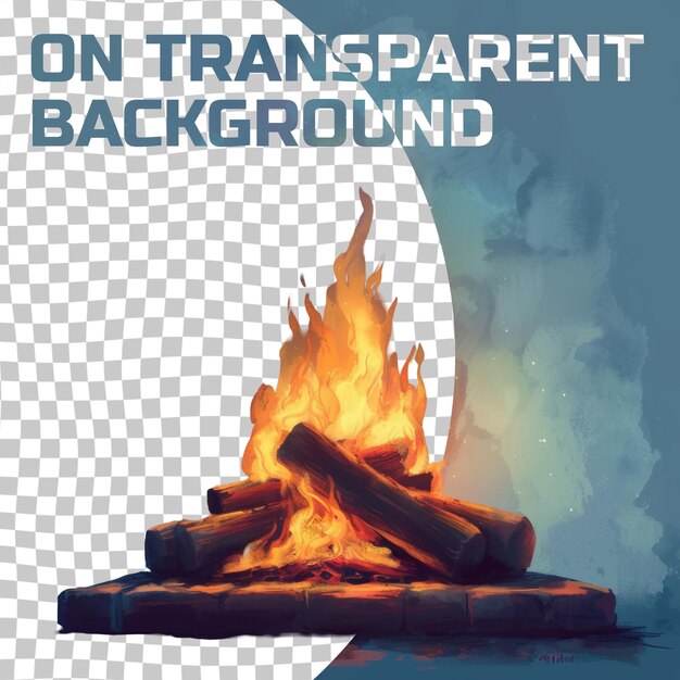 PSD une image d'un feu avec un feu et une photo d'un incendie avec une picture d'une fosse de feu en arrière-plan