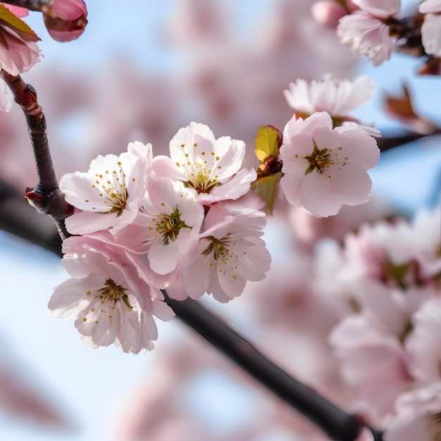 PSD image de fleurs de cerisier au printemps aigénéré.