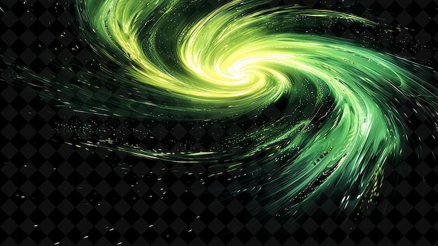 PSD une image fractale abstraite verte avec un fond noir avec un fond noire