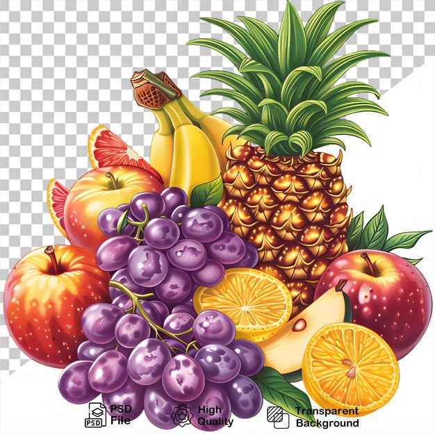 PSD une image d'un fruit qui est sur un fond transparent avec un fichier png