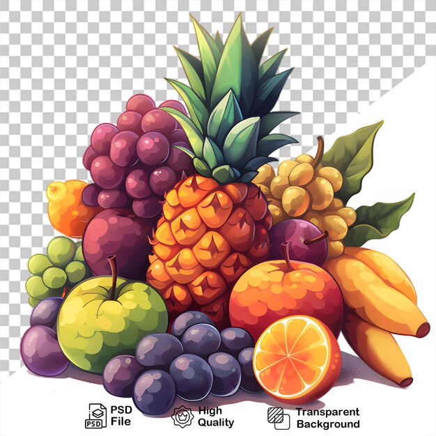 PSD une image d'un fruit qui est sur un fond transparent avec un fichier png