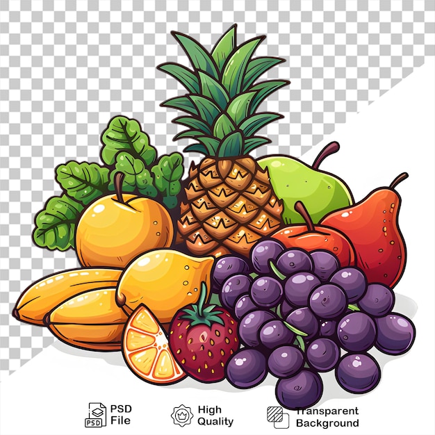 PSD une image d'un fruit qui est sur un fond transparent avec un fichier png