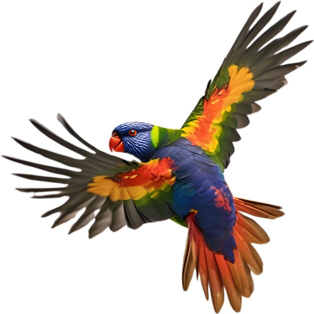 Une Image En Gros Plan D'un Oiseau Lorikeet Arc-en-ciel.