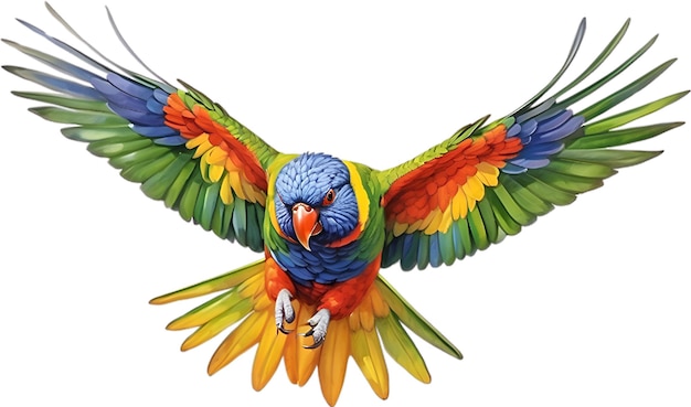 PSD une image en gros plan d'un oiseau lorikeet arc-en-ciel.