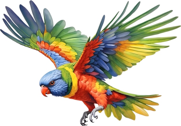 PSD une image en gros plan d'un oiseau lorikeet arc-en-ciel.