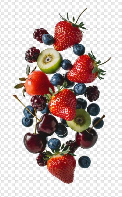 PSD une image d'un groupe de fraises et de bleuets