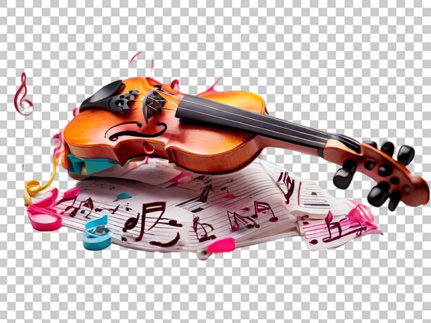 PSD une image impressionnante d'un instrument de musique à violon sur fond blanc