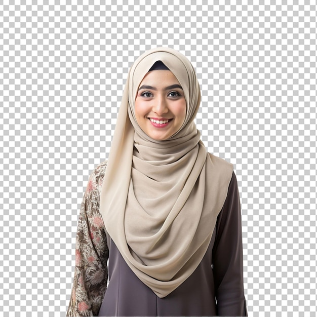 PSD image de jeunes femmes souriantes en hijab traditionnel sur un fond transparent