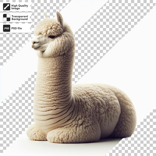 PSD une image d'un lama qui est sur un fond blanc