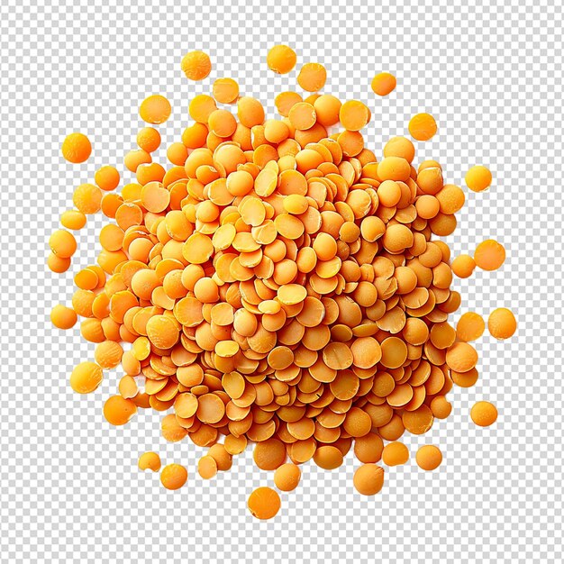 PSD une image de légumineuses jaunes et de graines d'orange