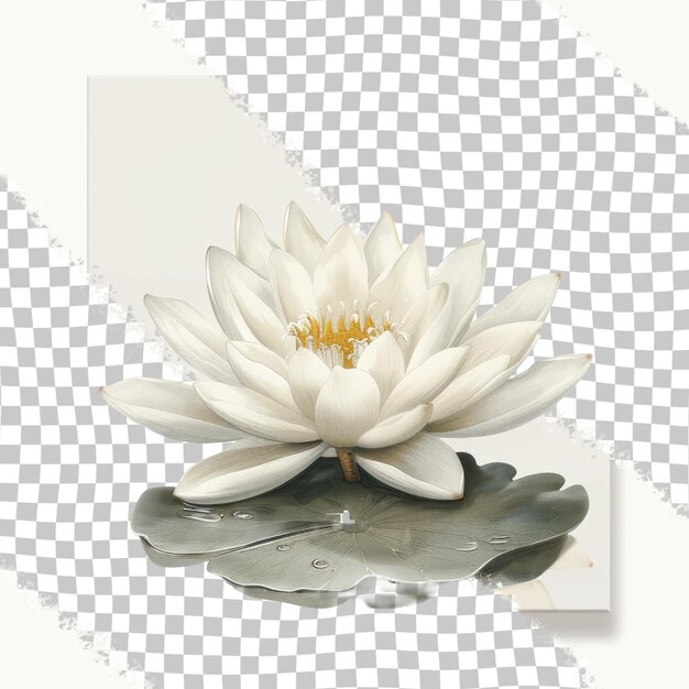 PSD une image d'un lis d'eau blanc avec une image dune fleur blanche