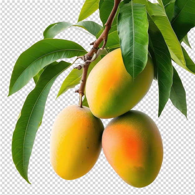 PSD une image d'un mango avec un arrière-plan d'un fruit avec un dessin au crayon