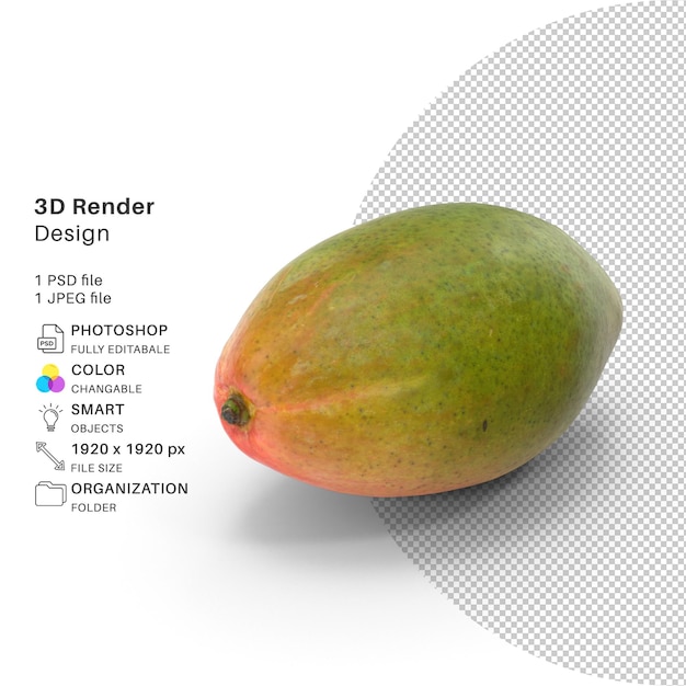 Une image d'une mangue avec l'image de l'image d'un fruit.