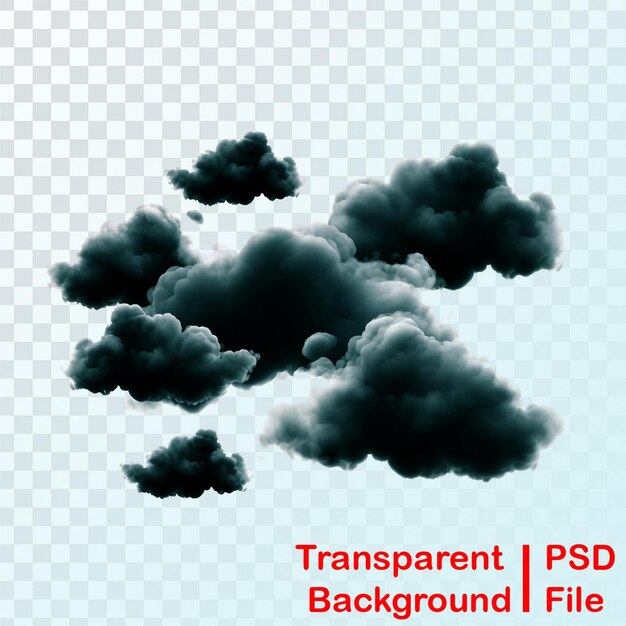 PSD image de nuage noir transparent de qualité hd