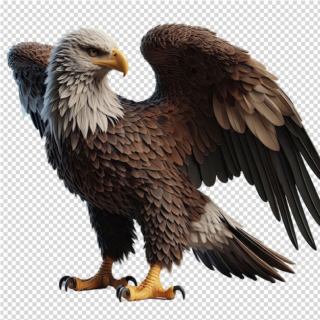 PSD une image d'un oiseau avec un bec jaune et le mot aigle dessus