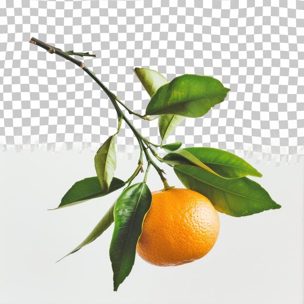 PSD une image d'une orange et d'une feuille avec les mots orange dessus