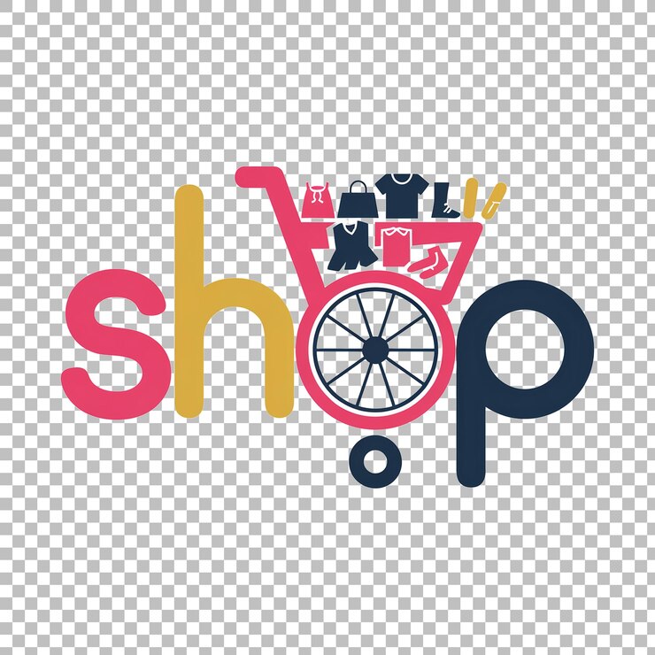 PSD une image d'un panier d'achat avec le mot magasin dessus