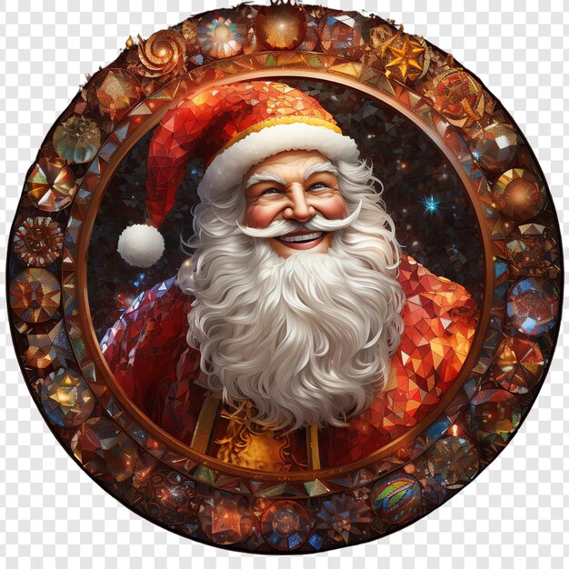 PSD une image d'un père noël avec un cercle autour de lui