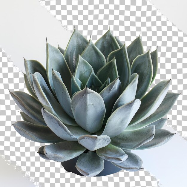 PSD une image d'une plante avec un fond blanc avec une fleur bleue dessus