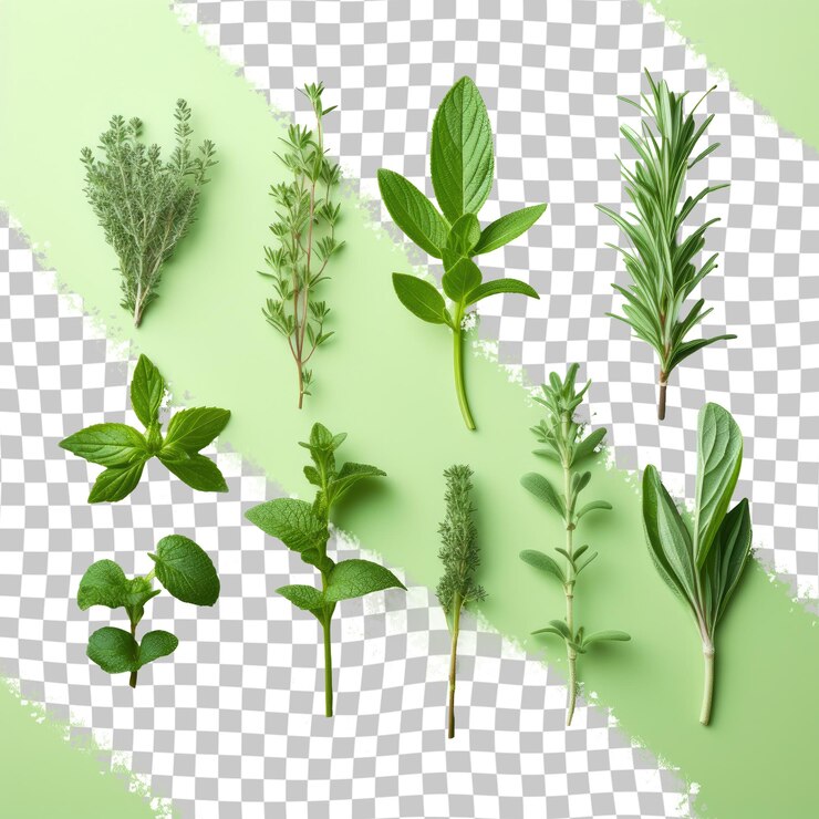 PSD une image de plantes et une image d'une plante sur un fond à carreaux