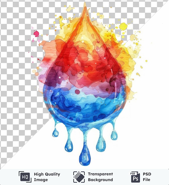 Image Premium Psd Transparente Gouttelettes D'aquarelle Symbole Vectoriel Mélange De Gouttes De Pluie Sur Un Fond Isolé