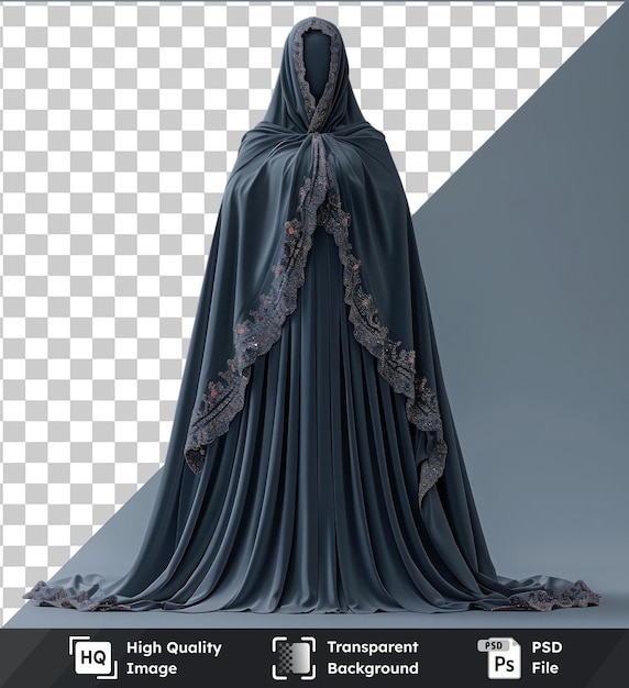 Image Psd Abaya Traditionnelle Du Ramadan Avec Un Châle Sur Un Fond Gris