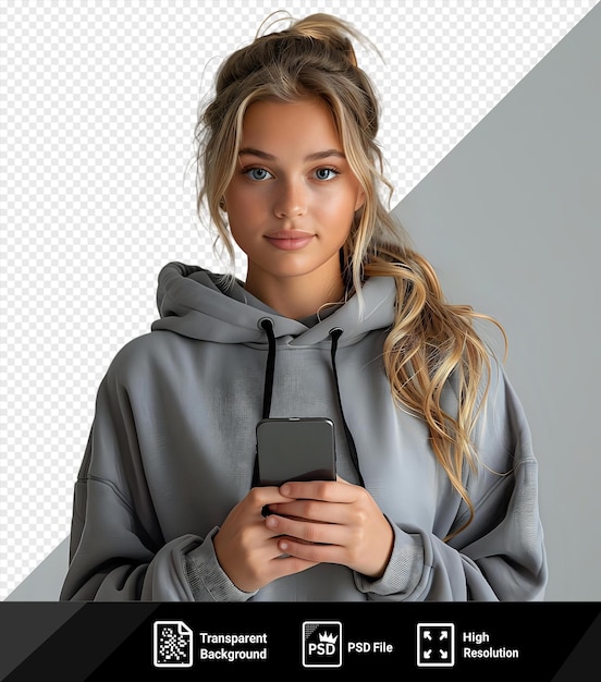 Image Psd Jolie Fille Sportive Avec Un Smartphone à La Main Png